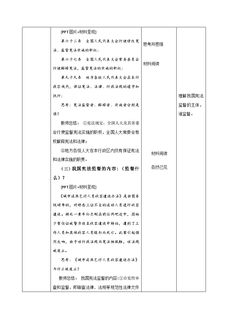 部编版八年级道德与法治下册2.2《加强宪法监督》精美教案03