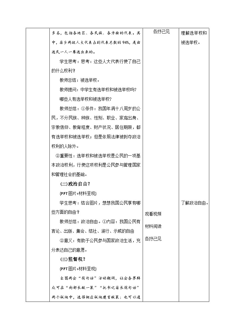 部编版八年级道德与法治下册3.1《公民基本权利》精美教案第2页