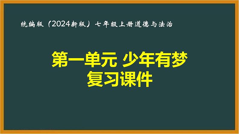 统编版（2024新版）七年级上册道德与法治第一单元 少年有梦 复习课件01