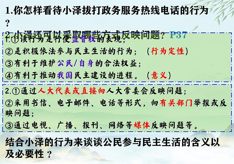 统编版道德与法治九年级上册3.2《参与民主生活》课件第8页