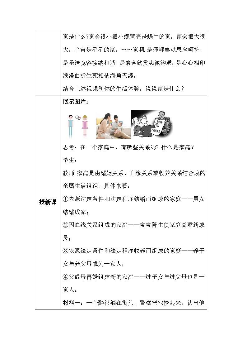 统编版（2024）道德与法治七年级上册第四课 幸福和睦的家庭 教案（2课时）02