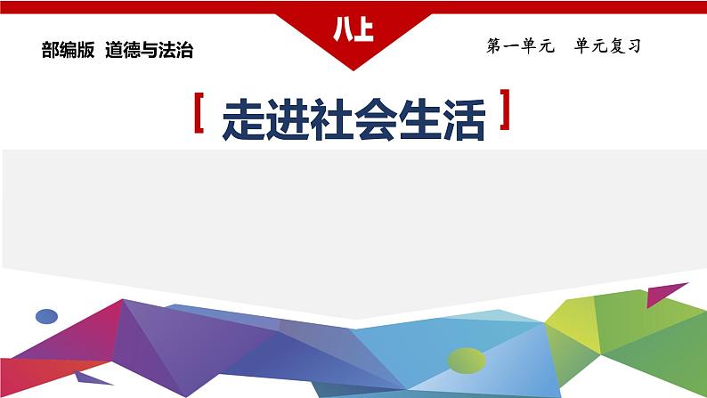 第一单元 走进社会生活（复习课件）-八年级道德与法治上册同步高效课堂（统编版）01