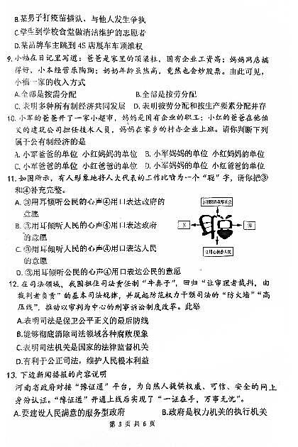 河南省周口市西华县2021-2022学年八年级下学期期末道德与法治试卷第3页