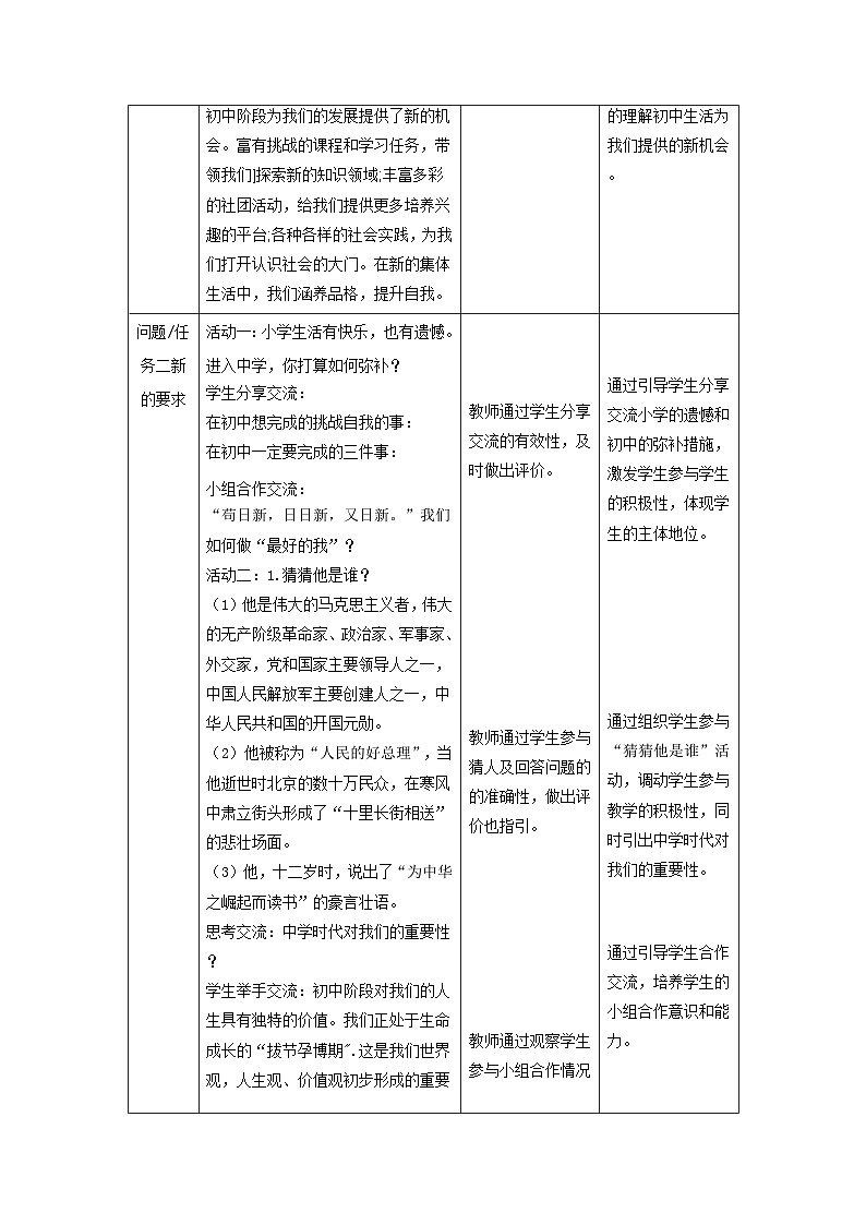 【大单元整体教学】部编版道德与法治七上1.1 奏响中学序曲（课件+大单元教学设计+课时教案）02