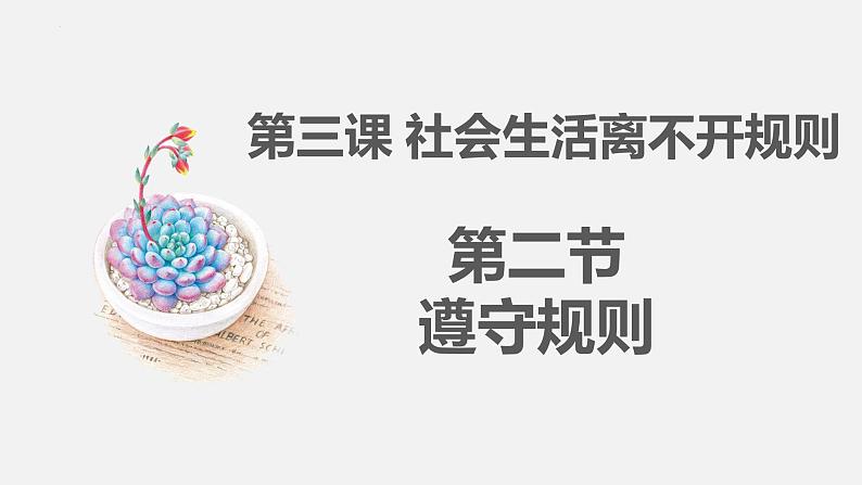 3.2 遵守规则 课件-2024-2025学年道德与法治八年级上册 统编版2024第1页