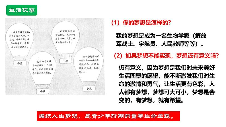 3.1 做有梦想的少年 课件-2024-2025学年道德与法治七年级上册 统编版2024第4页