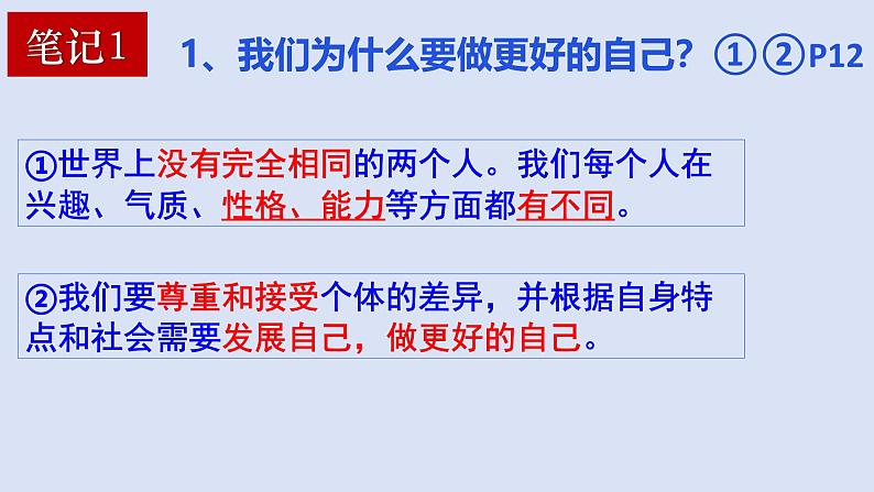 2.2 做更好的自己 同步课件-2024-2025学年道德与法治七年级上册 统编版 202408