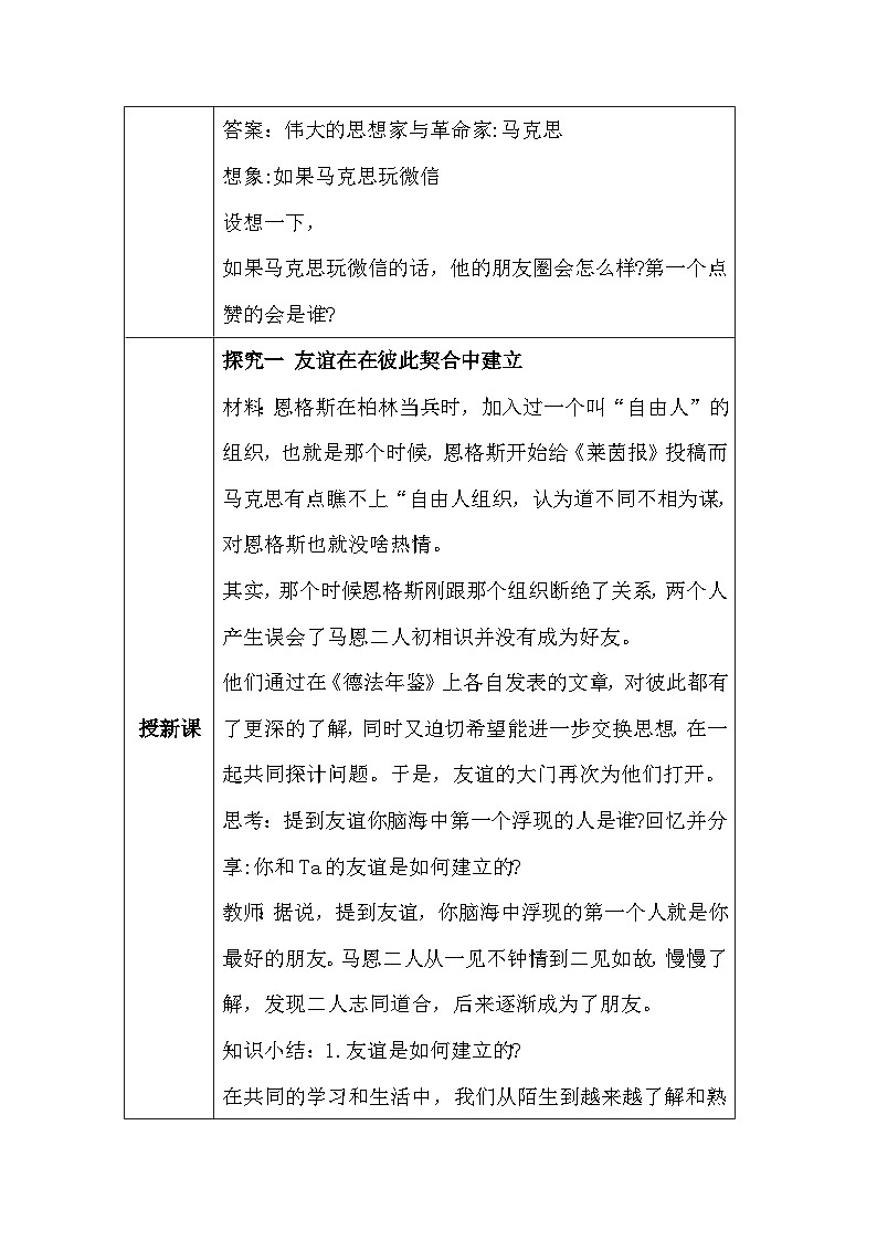 统编版（2024）道德与法治七年级上册6.1 友谊的真谛 教学设计第2页