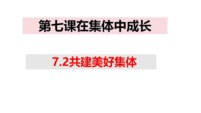 7.2 共建美好集体 课件-2024-2025学年统编版道德与法治七年级上册第1页