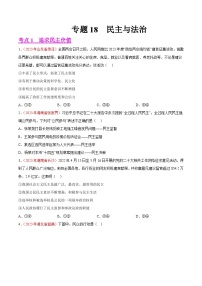 中考道德与法治真题分项汇编(全国通用)专题18民主与法治(第02期)练习(原卷版+解析)