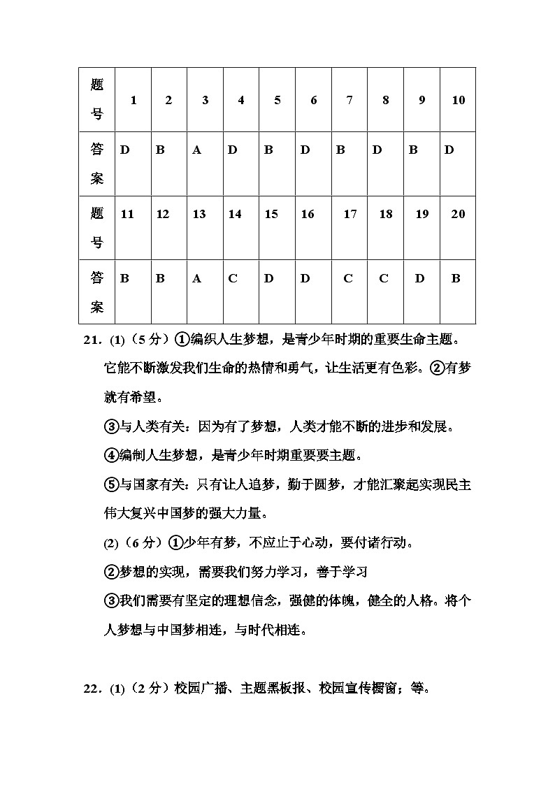 七年级政治答案2024.10第1页