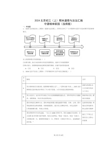 [政治]2024北京初三上学期期末真题分类汇编：守望精神家园(选择题)