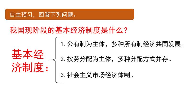 部编版八年级下册初中道德与法治第三单元第1课《基本经济制度》课件 (1)第3页
