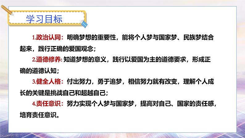 24秋·七年级道法上册（人教版）教学课件 1.第一单元  走进社会生活 3.1做个有梦想的少年第3页