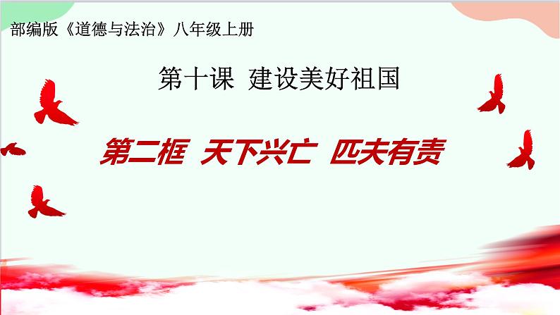 部编版道德与法治八年级上册10.2天下兴亡   匹夫有责课件第1页