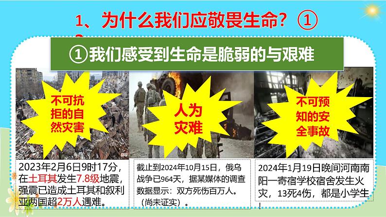 8.2 敬畏生命 （课件）-2024-2025学年统编版道德与法治七年级上册第5页