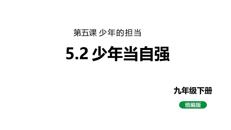 最新人教部编版九下道法第七单元5.2少年当自强(教学课件)01