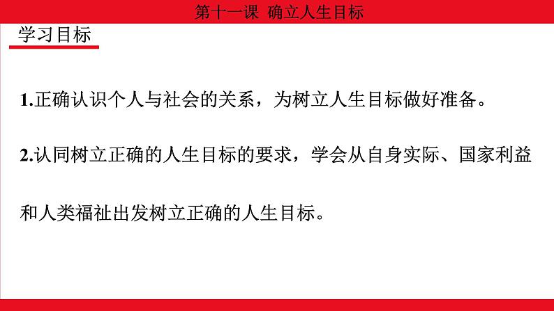 11.2 树立正确的人生目标课件--2024-2025学年七年级道德与法治上册( 统编版2024)第2页