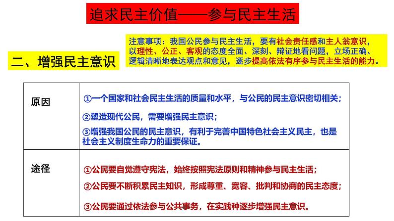 部编人教版初中道德与法治九年级上册 第二单元 民主与法治 复习课件第8页