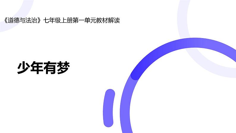 2024---2025学年度新修订统编七年级上册《道德与法治》第一单元少年有梦教材解读课件01