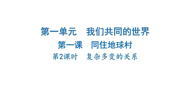 2024-2025学年道德与法治部编版九年级下册1.2  复杂多变的关系 课件01