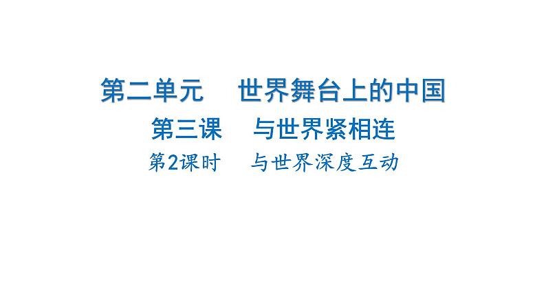 2024-2025学年道德与法治部编版九年级下册3.2 与世界深度互动 课件第1页