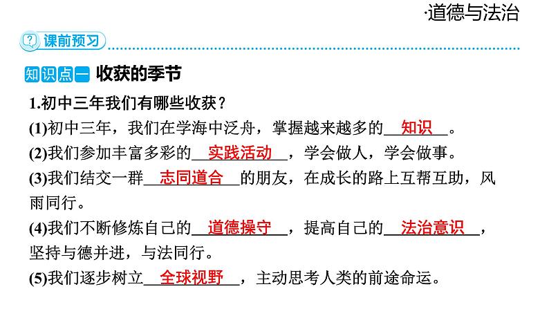 2024-2025学年道德与法治部编版九年级下册7.1 回望成长 课件第5页