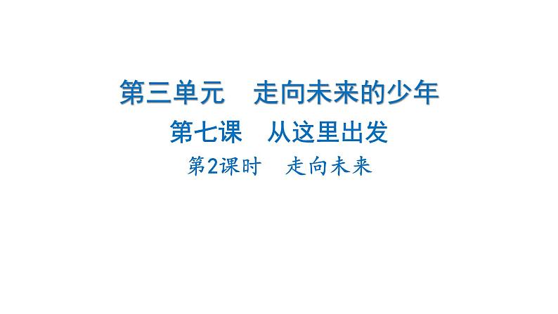 2024-2025学年道德与法治部编版九年级下册7.2 走向未来 课件第1页