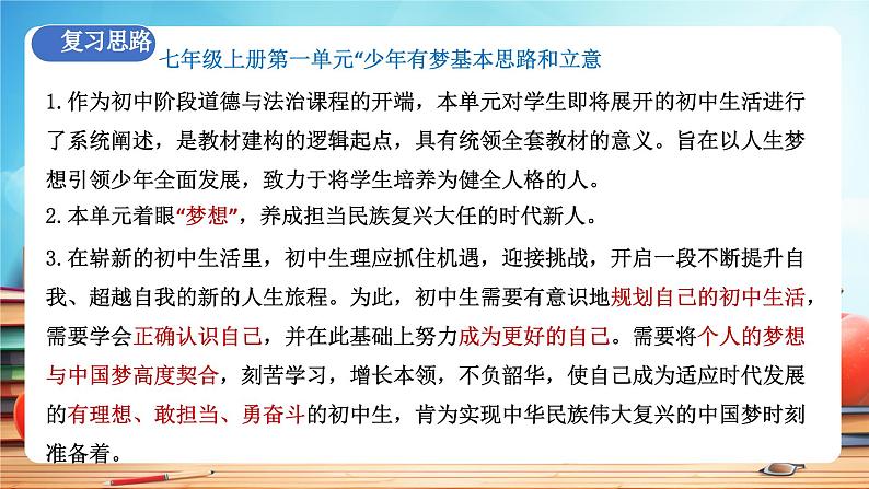 新部编版初中道法七年级上册 第一单元《 少年有梦》复习课件第3页