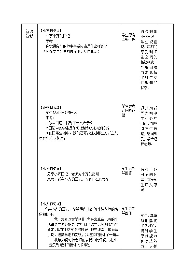 部编人教版初中道德与法治七年级上册 5.2珍惜师生情谊 教学设计第2页