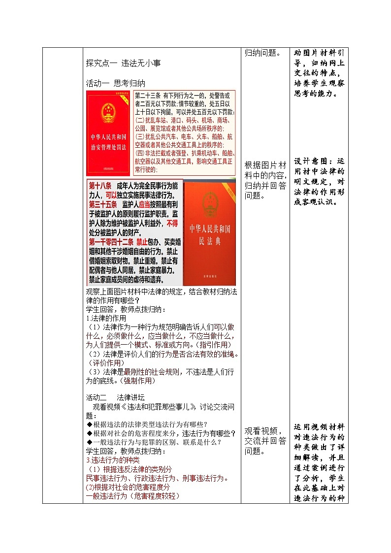 初中道德与法治八上5.1《法不可违》教学设计02