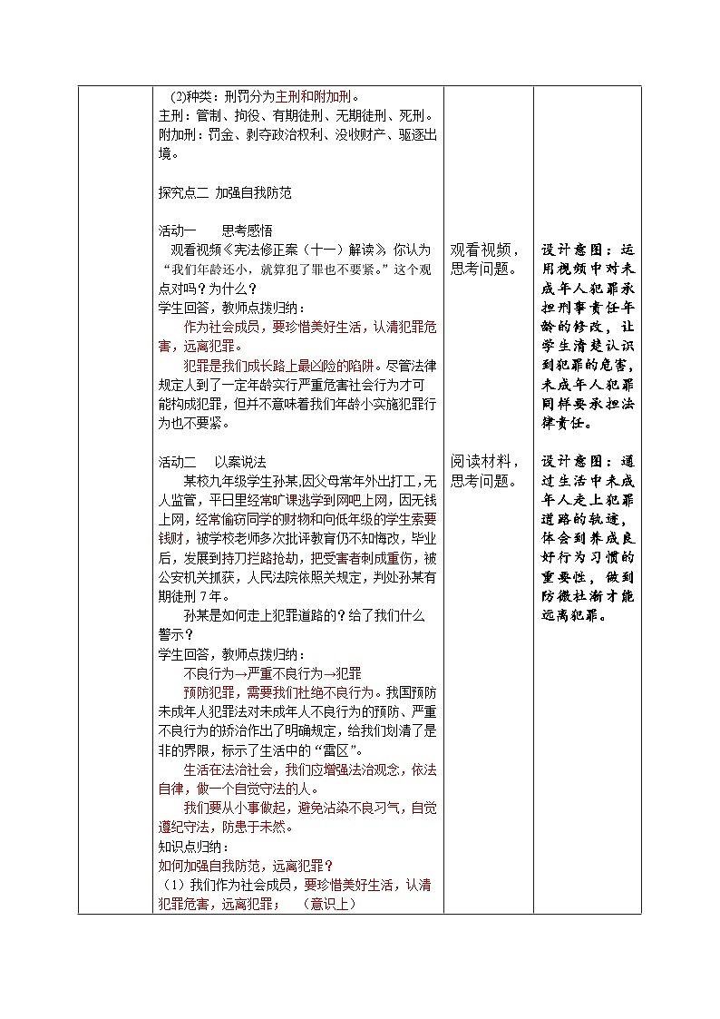 初中道德与法治八上5.2《预防犯罪》教学设计第3页