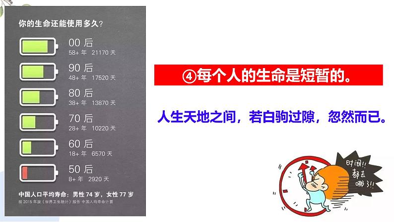 初中 道德与法治人教版2024七年级上册  第三单元 珍爱我们的生命  第八课 生命可贵认识生命 课件08