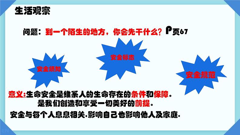 初中道德与法治人教版2024七年级上册 第三单元 珍爱我们的生命 第九课 守护生命安全增强安全意识 课件第3页