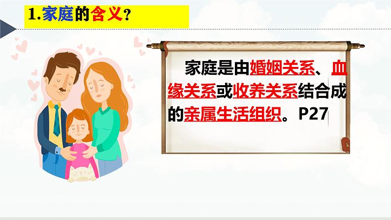初中道德与法治人教版2024七年级上册 第二单元 成长的时空 第四课 幸福和睦的家庭家的意味 课件06