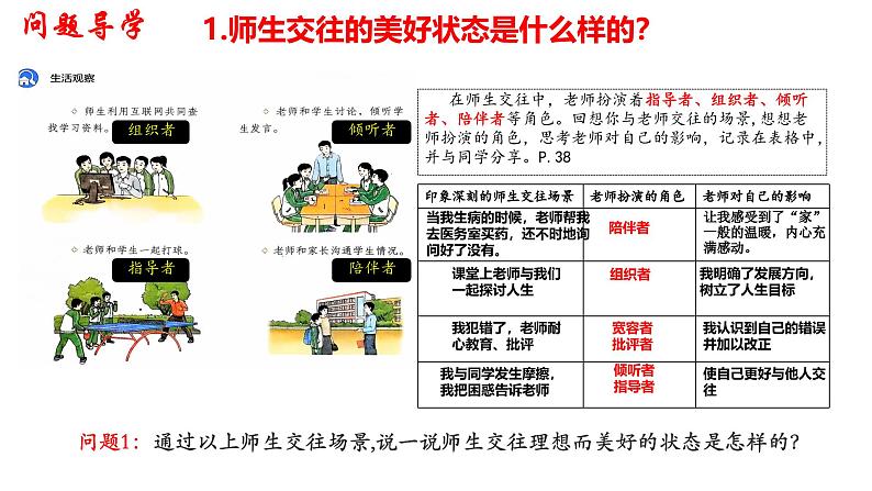 初中道德与法治人教版2024七年级上册 第二单元 成长的时空 第五课 和谐的师生关系珍惜师生情谊 课件第3页