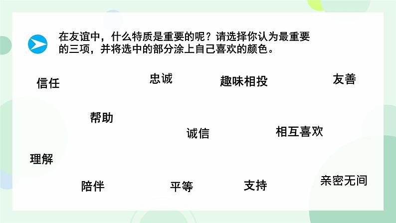 初中道德与法治人教版2024七年级上册 第二单元 成长的时空第六课 友谊之树常青  友谊的真谛 课件第3页