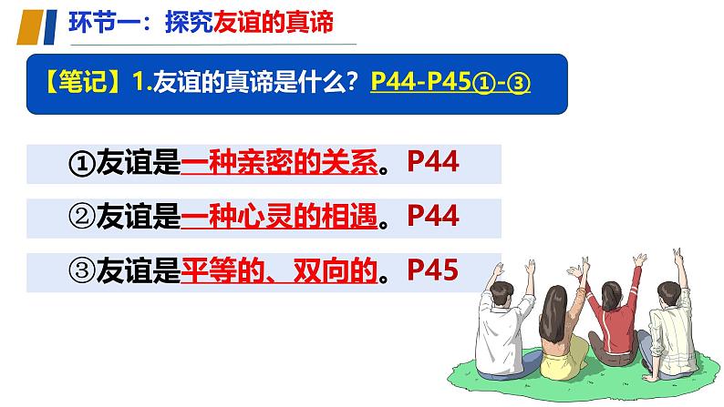 初中道德与法治人教版2024七年级上册 第二单元 成长的时空第六课 友谊之树常青  友谊的真谛 课件第8页