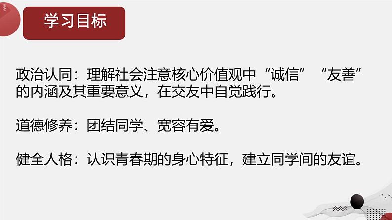 初中道德与法治人教版2024七年级上册 第二单元 成长的时空第六课 友谊之树常青交友的智慧 课件第4页