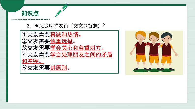 初中道德与法治人教版2024七年级上册 第二单元 成长的时空第六课 友谊之树常青交友的智慧 课件08