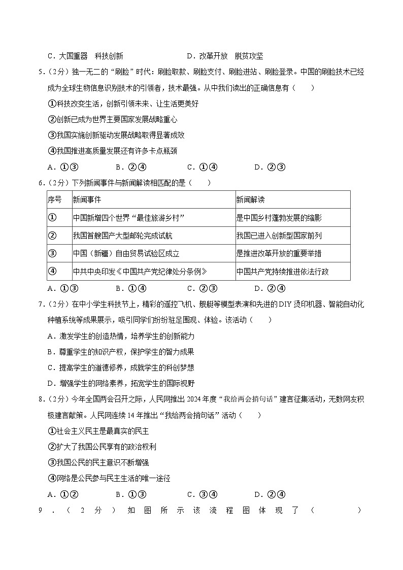 福建省厦门市同安区2024-2025学年九年级上学期11月期中道德与法治试题02