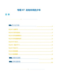 2025年中考道德与法治一轮复习考点练习专题07 走向未来的少年（练习）（解析版）