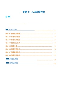 2025年中考道德与法治一轮复习考点练习专题14 人民当家作主（练习）（解析版）