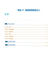 2025年中考道德与法治一轮复习考点练习专题21 做情绪情感的主人（练习）（解析版）