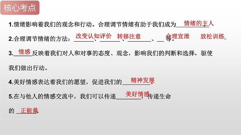 2025年中考道德与法治一轮复习考点精讲课件专题06 做情绪情感的主人（含答案）第7页