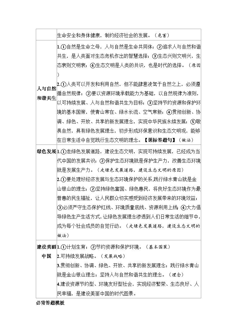 2025年中考道德与法治时政热点专题复习：坚持绿色发展 建设美丽中国（含练习题及答案）第2页