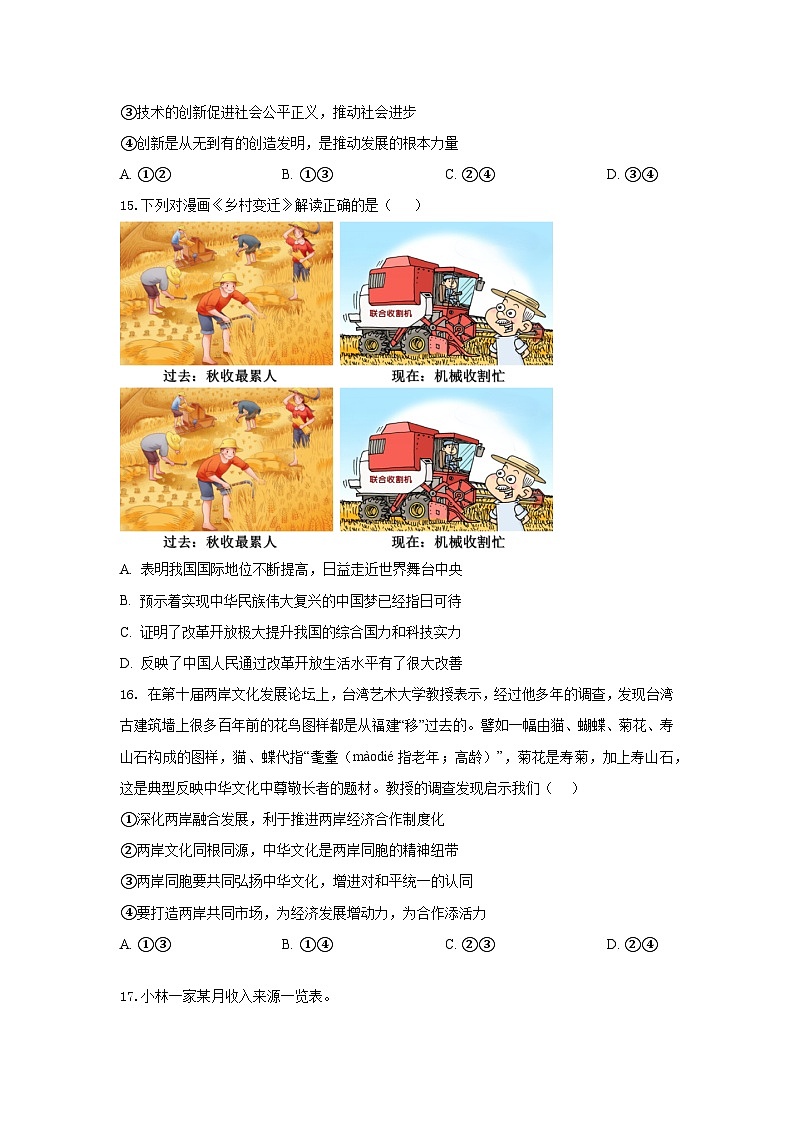 北京市怀柔区第二中学2024-2025学年九年级上学期期末复习道德与法治试题第3页