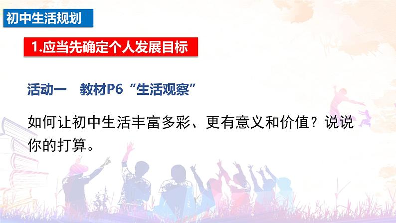 2024版道德与法治七年级上册第一单元少年有梦第一课开启初中生活第2课时规划初中生活教学课件ppt第5页