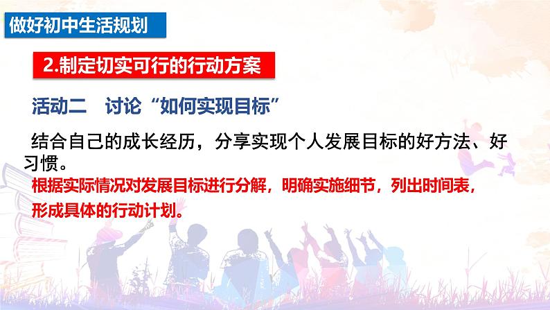 2024版道德与法治七年级上册第一单元少年有梦第一课开启初中生活第2课时规划初中生活教学课件ppt第6页