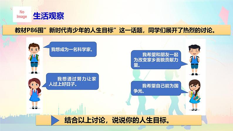 2024版道德与法治七年级上册第四单元追求美好人生第十一课确立人生目标第2课时树立正确的人生目标ppt第1页